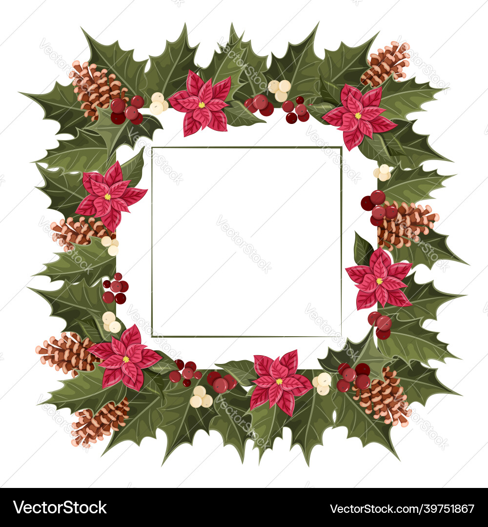 Frame with christmas elements empty space Vector Image