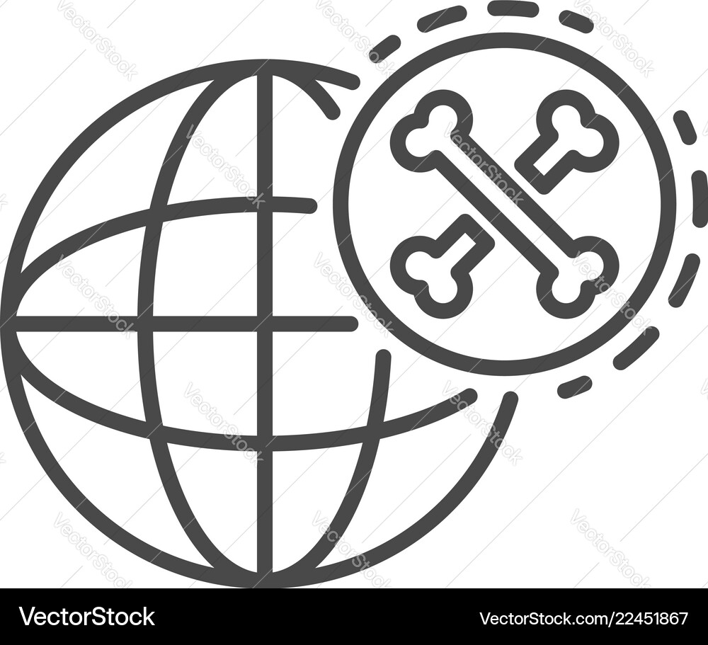 Global bones atack icon outline style Global bones atack icon outline style vector image