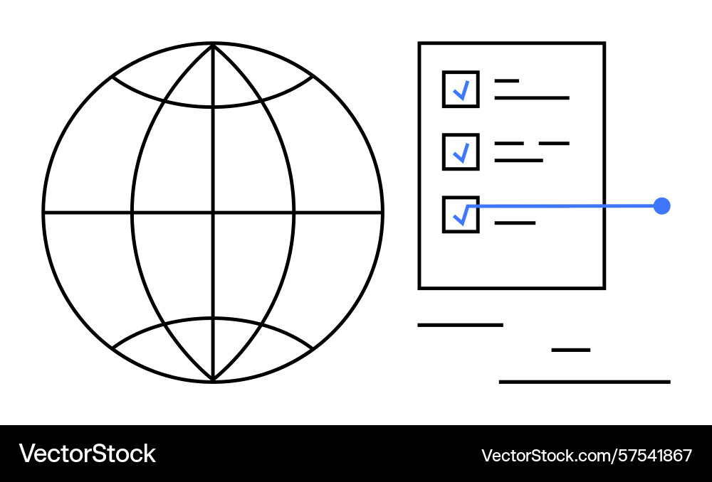 Global checklist and task completion Global checklist and task completion vector image