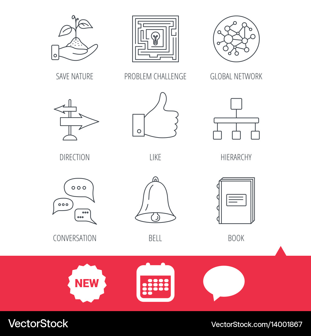 Global network like and conversation icons Vector Image