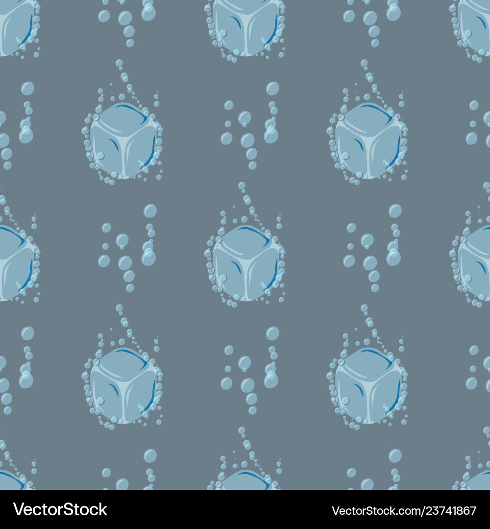 Ice cubes with bubbles seamless pattern Ice cubes with bubbles seamless pattern Vector Image