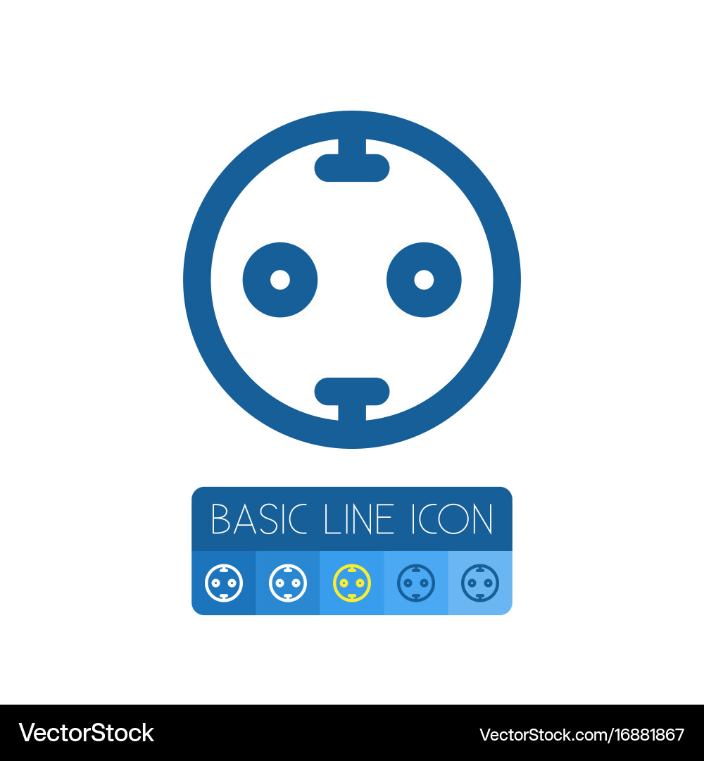 Isolated socket outline unplugged element vector image