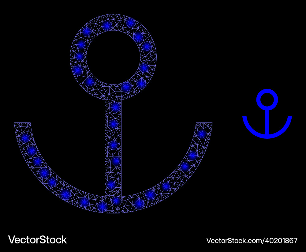Mesh web anchor with magic network dots Mesh web anchor with magic network dots vector image