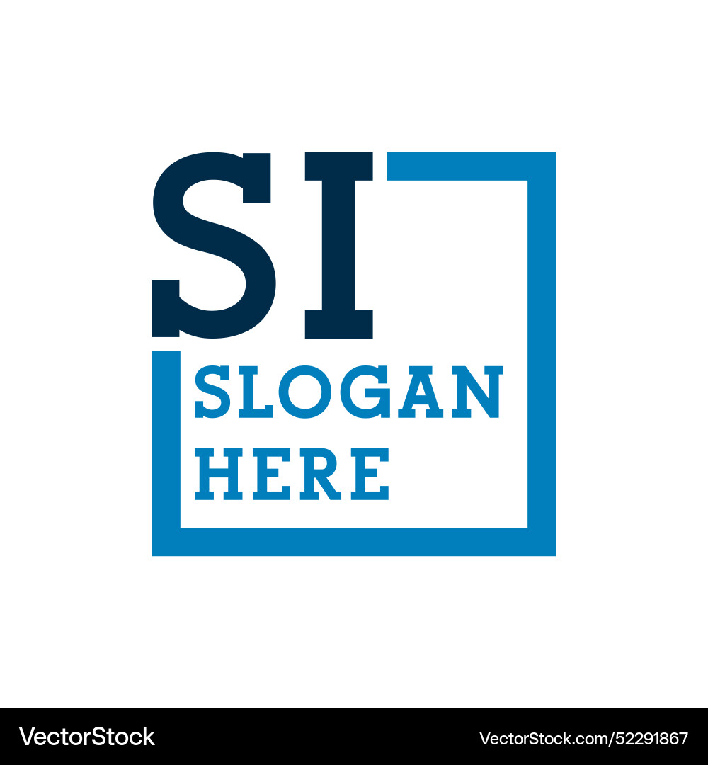 Minimal initials logo letters s and i si initial Vector Image