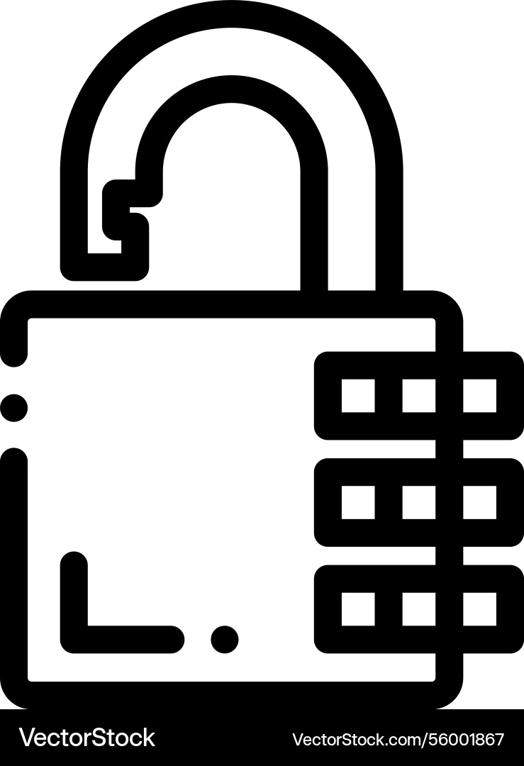 Padlock icon thin linear style design isolated Padlock icon thin linear style design isolated vector image