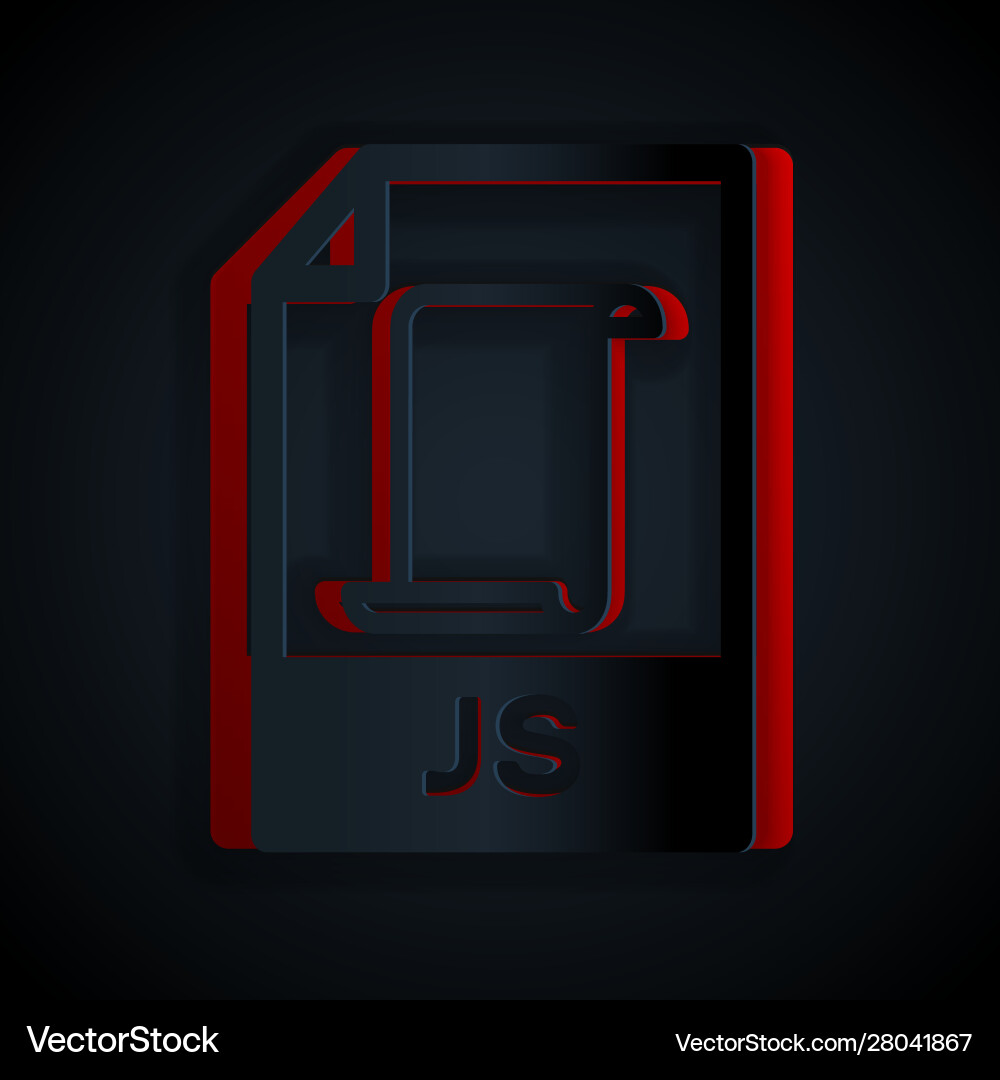 Paper cut js file document download button Vector Image