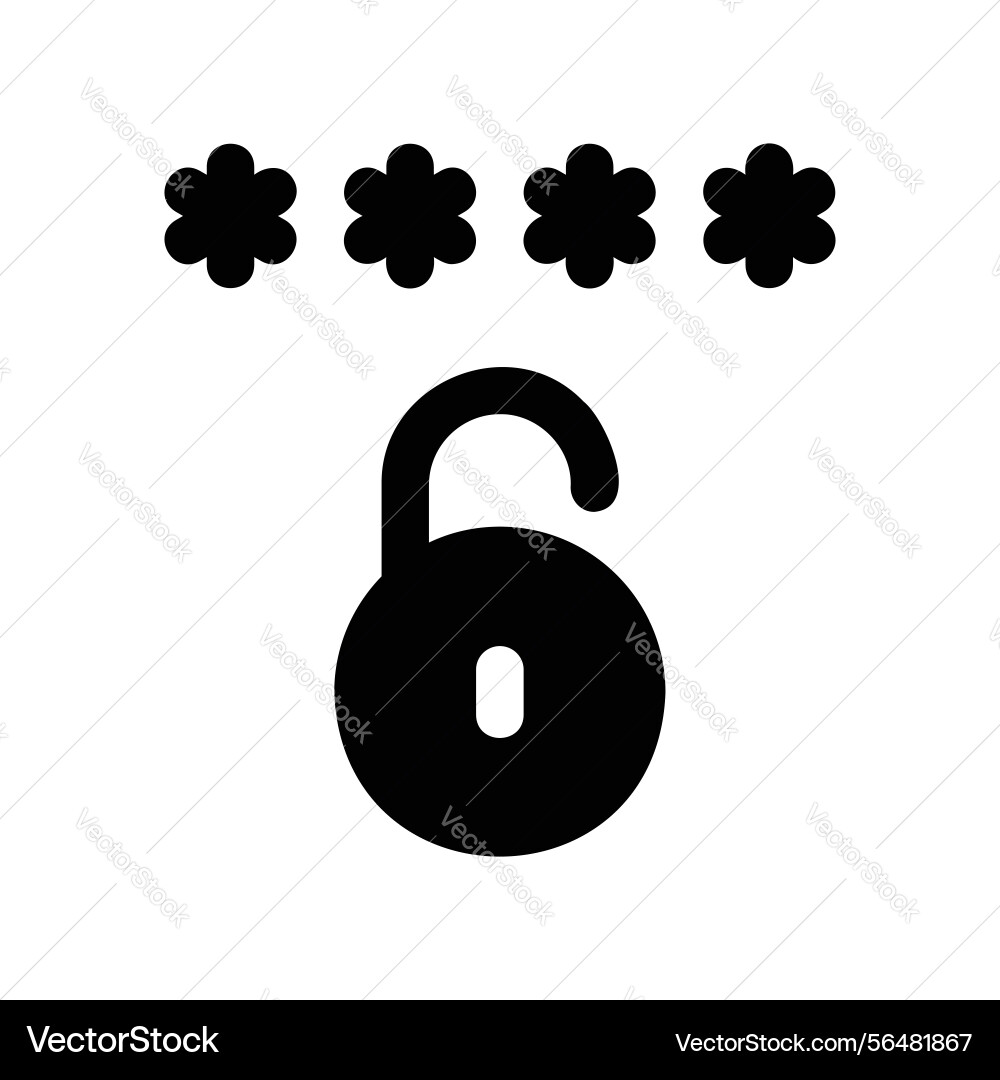 Password representation with asterisks positioned vector image