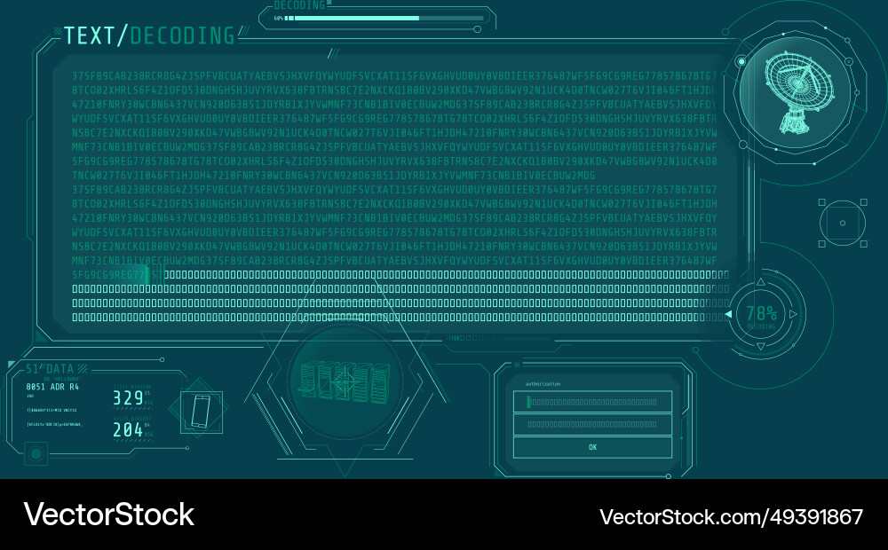 Radio telescope data processing interface Radio telescope data processing interface vector image