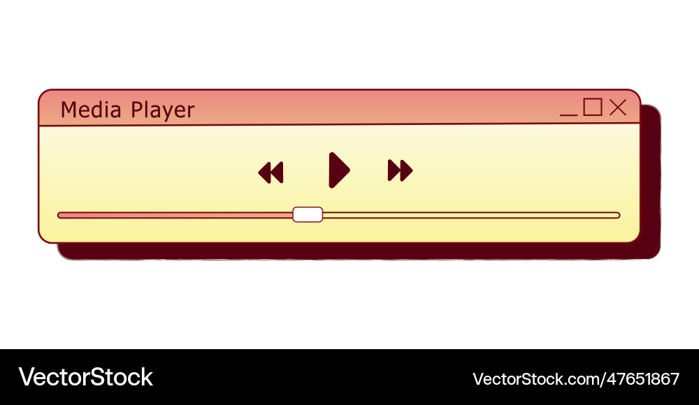 Retro media player interface for pc old computer vector image