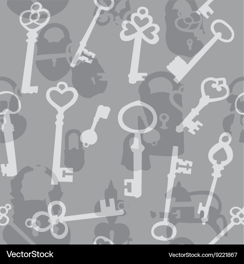 Seamless pattern with padlocks and keys vector image