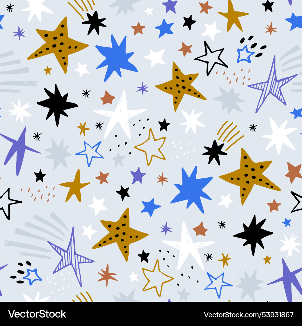 Seamless space pattern with hand drawn Seamless space pattern with hand drawn vector image