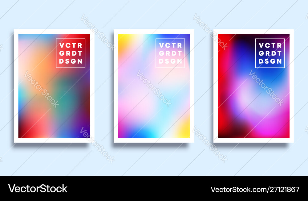 Set a colorful gradient texture background vector image