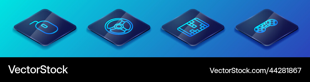 Set isometric line portable video game console Set isometric line portable video game console vector image