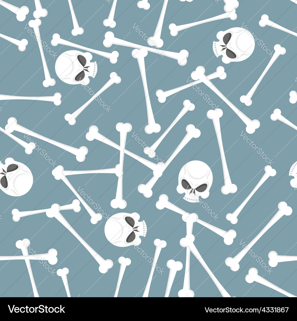 Skull and bones seamless pattern Vector Image
