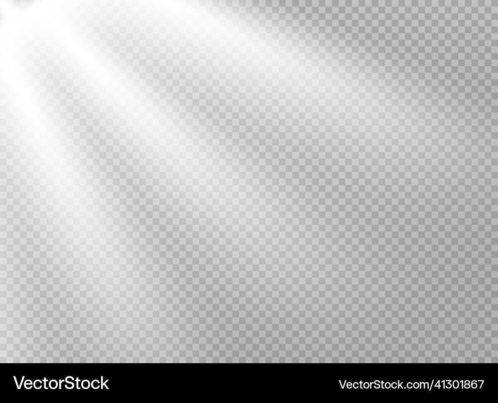 Sun rays effect template with transparent vector image