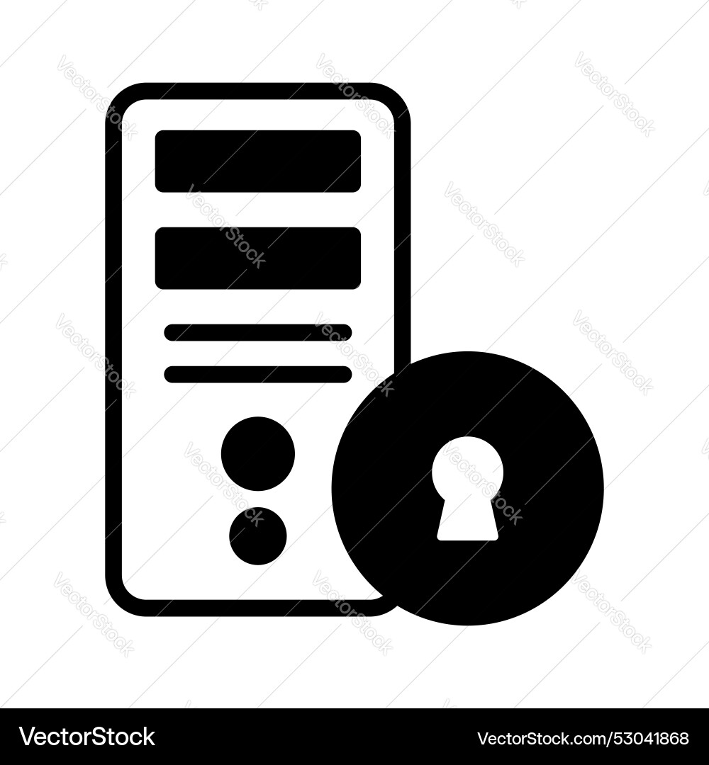 A computer security with lock concept vector image