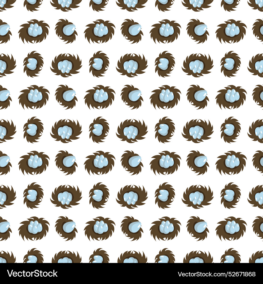 Birds nest with eggs simple seamless pattern Vector Image