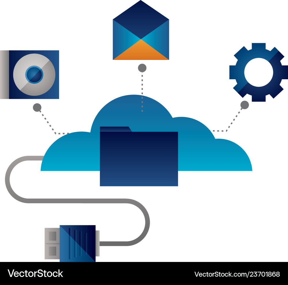 Cloud computing connector cable file Cloud computing connector cable file vector image
