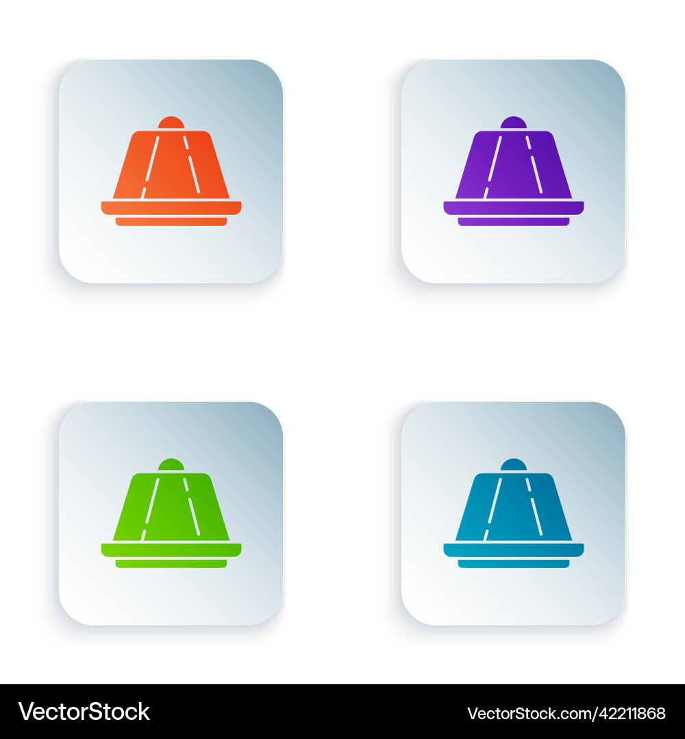 Color pudding custard with caramel glaze icon Color pudding custard with caramel glaze icon vector image