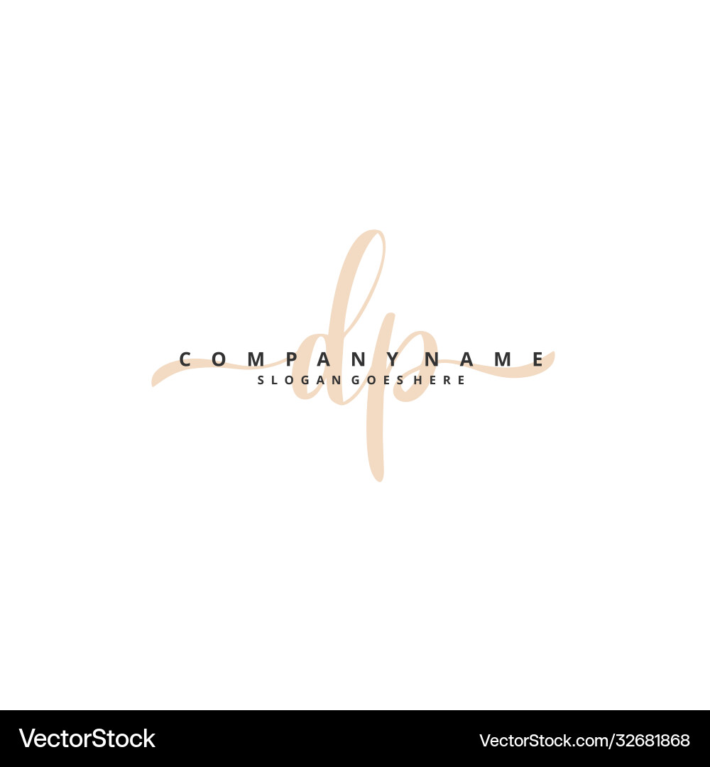 D p dp initial handwriting and signature logo D p dp initial handwriting and signature logo Vector Image