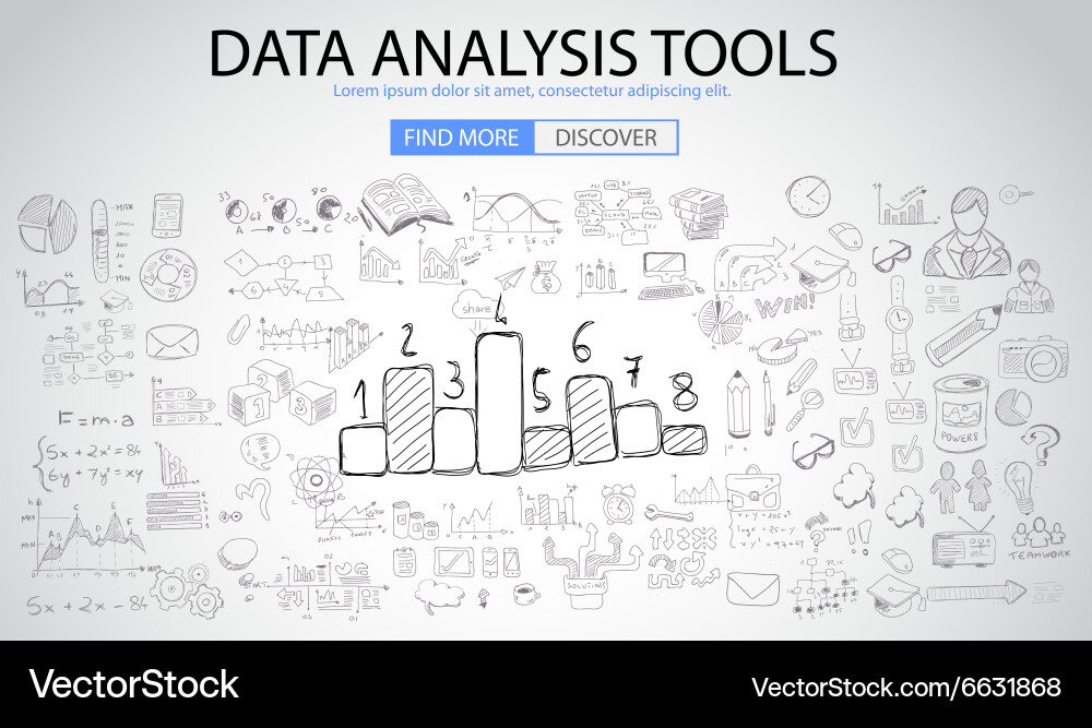 Data Analysis & Brainstorming Tools vector image