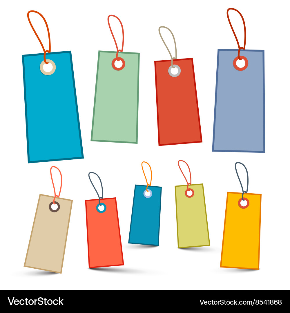 Empty labels - tags with ropes strings retro Vector Image
