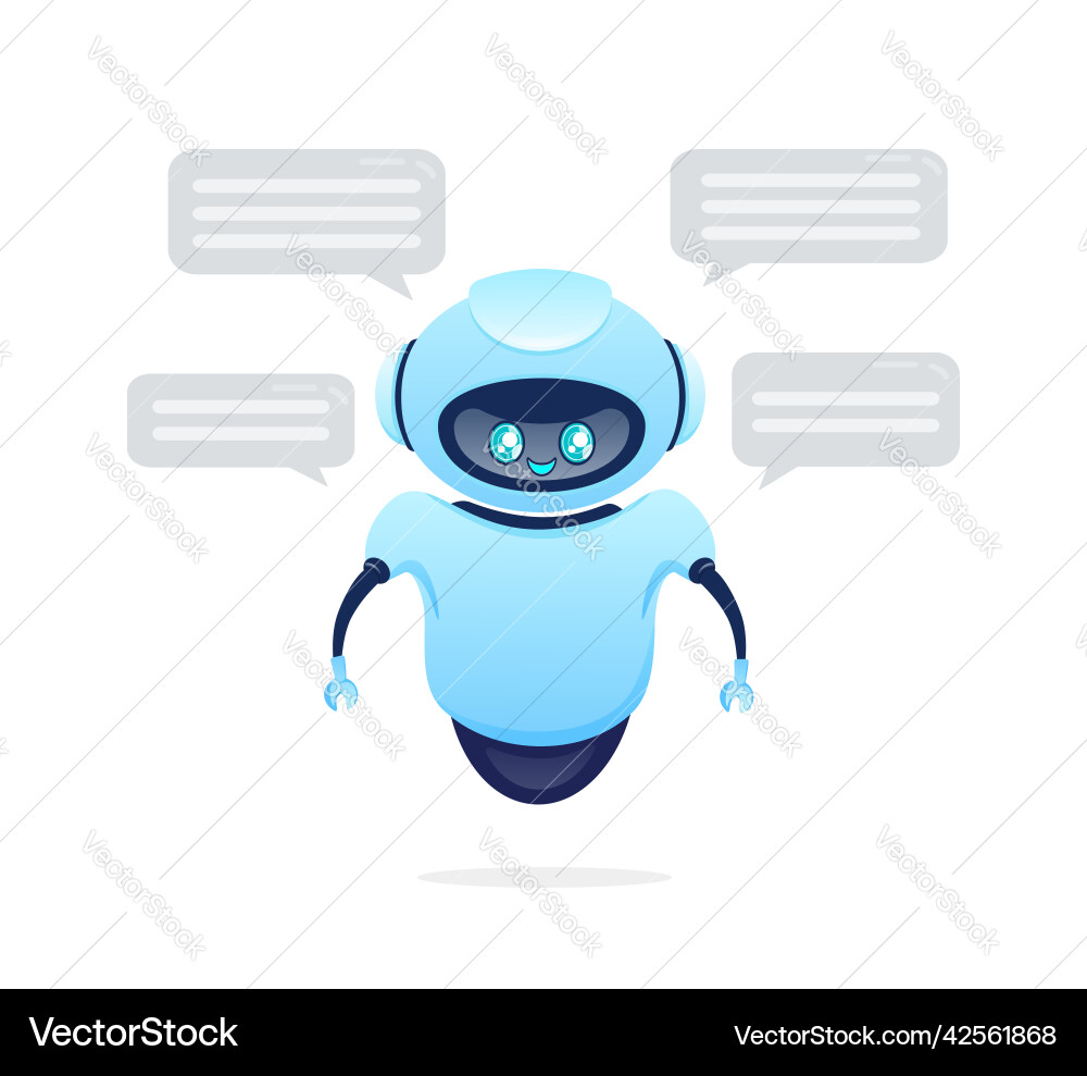 Flat chat bot for web design isometric Flat chat bot for web design isometric vector image