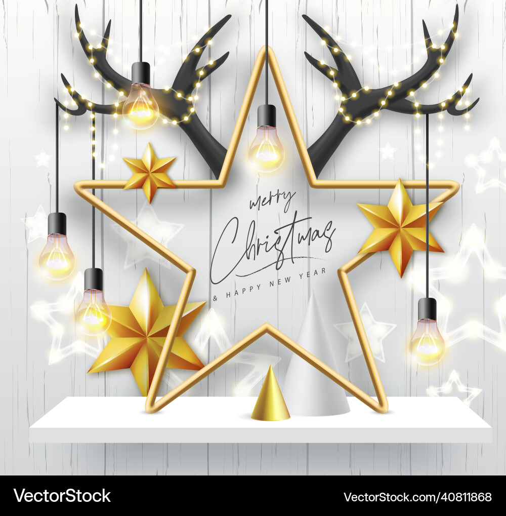 Merry christmas and happy new year poster Merry christmas and happy new year poster vector image