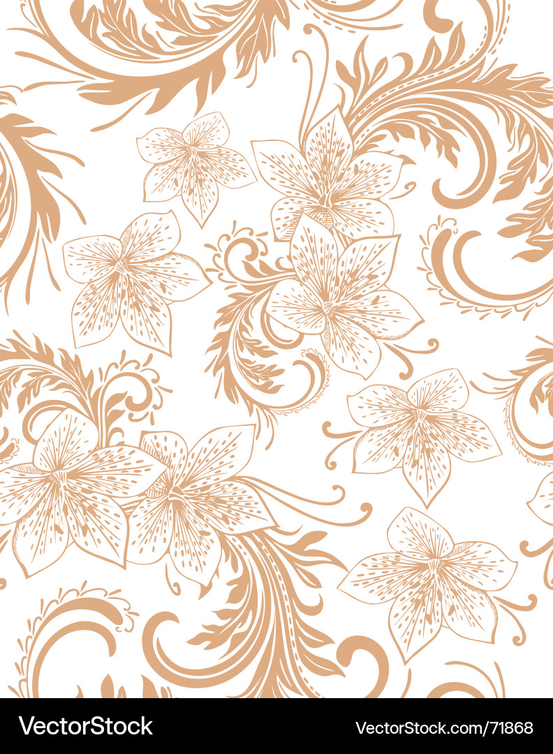 Ornate Floral Scrollwork Vector Image