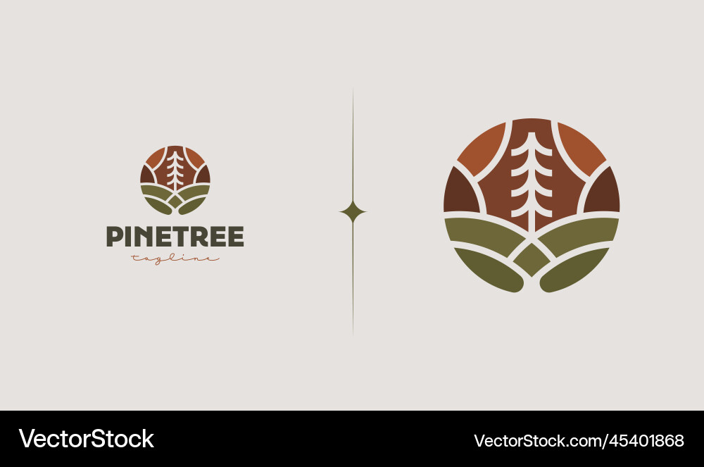 Pine tree logo template universal creative Pine tree logo template universal creative vector image