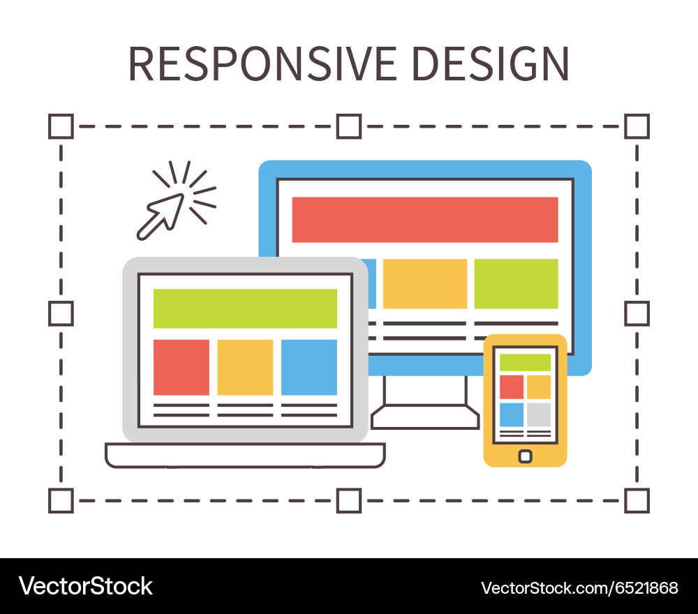 Responsive web design flat vector image