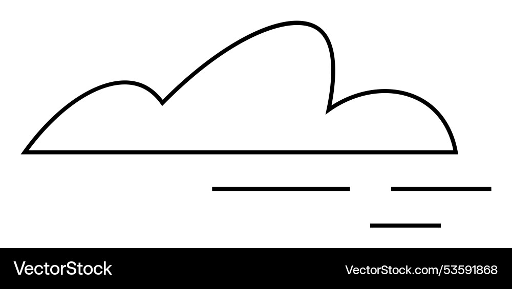Simplistic cloud with horizontal lines symbolizing Vector Image