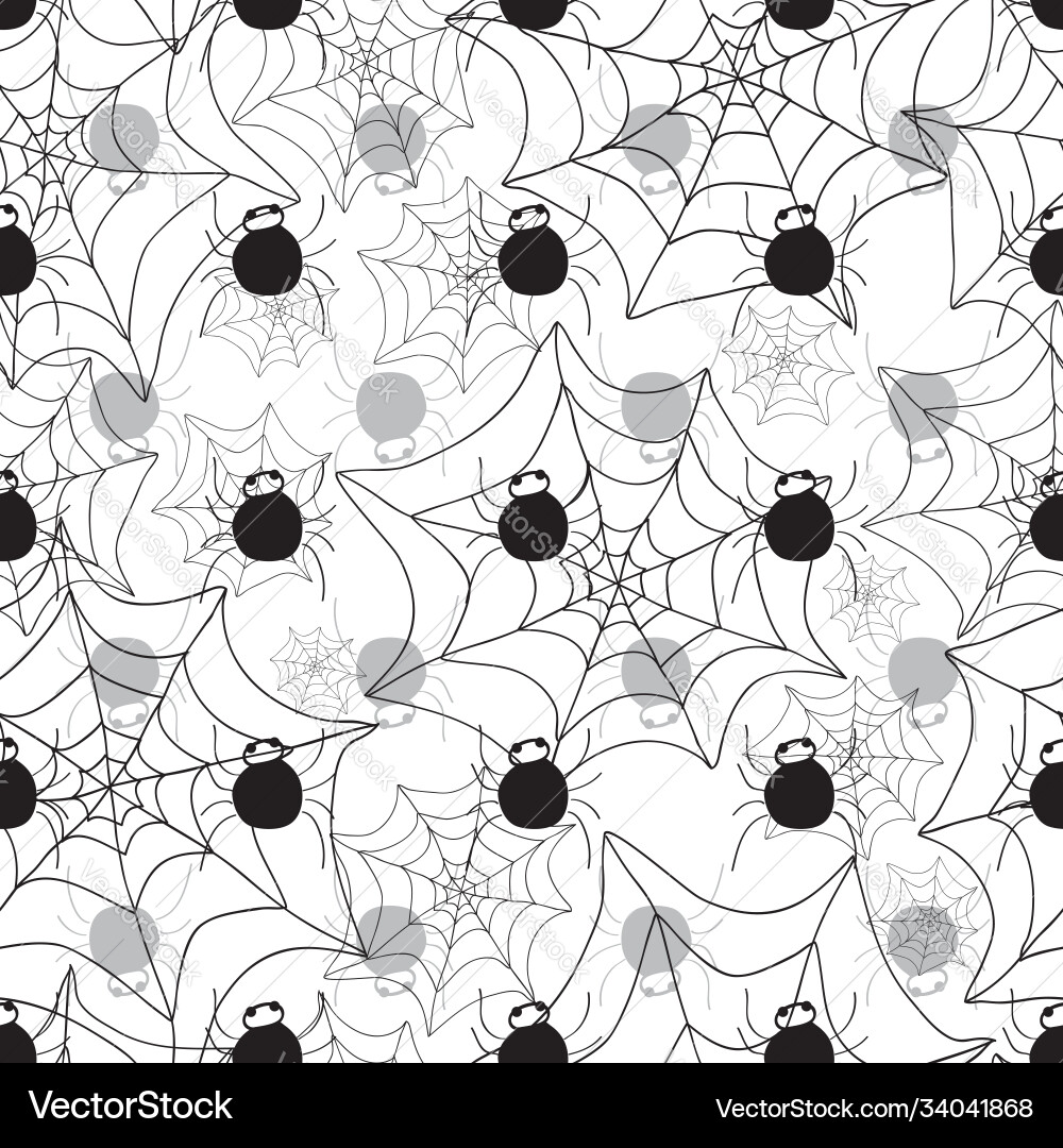 Spider dots on web repeat pattern Vector Image