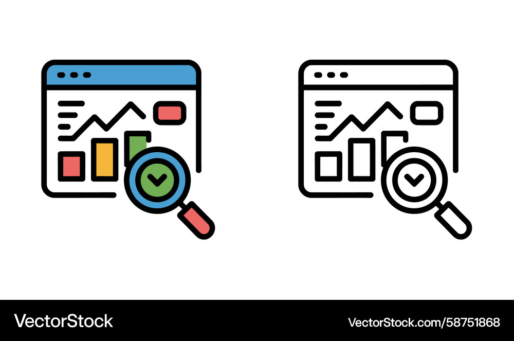 Website Analytics Data Icons Vector Image