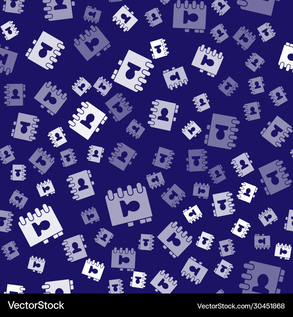 White address book icon isolated seamless pattern Vector Image