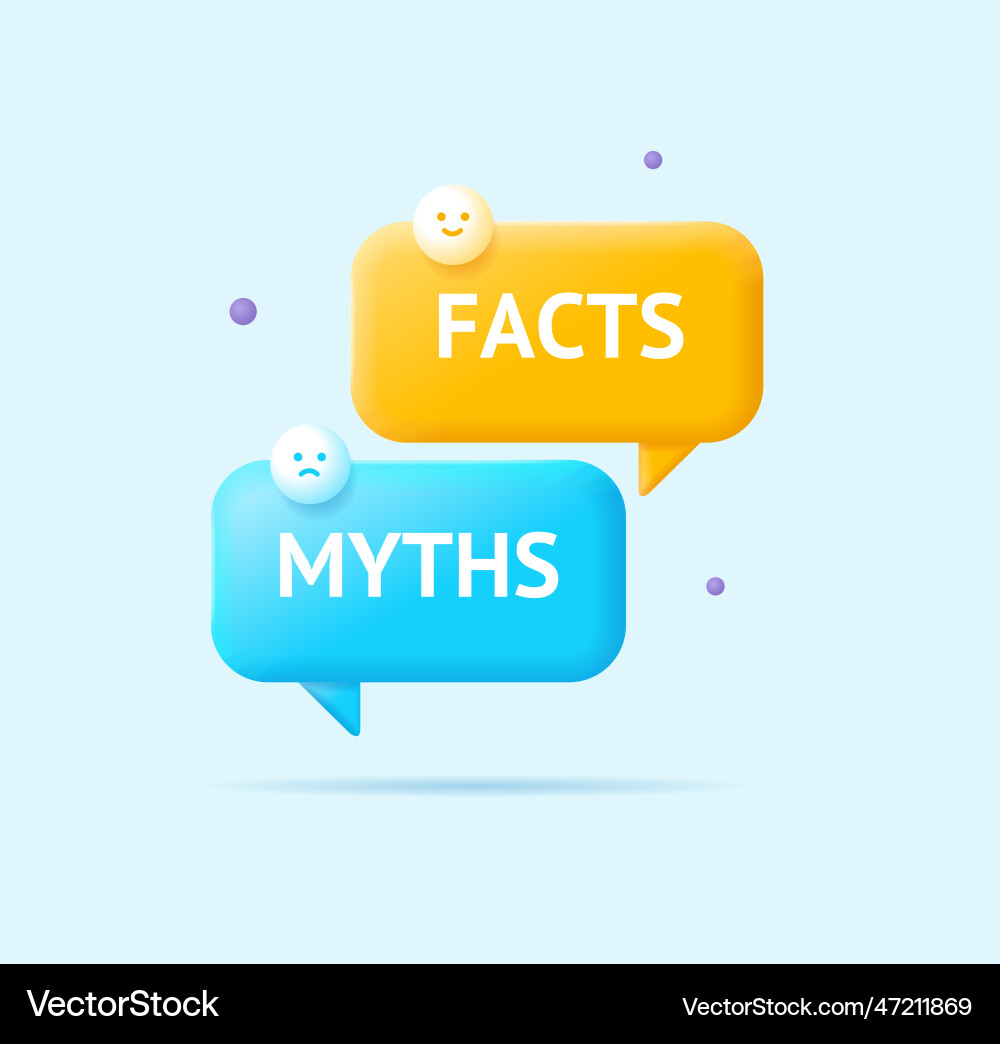 3D Mythen vs Fakten Banner Konzept Cartoon Stil 3D Mythen vs Fakten Banner Konzept Cartoon Stil vektorbild