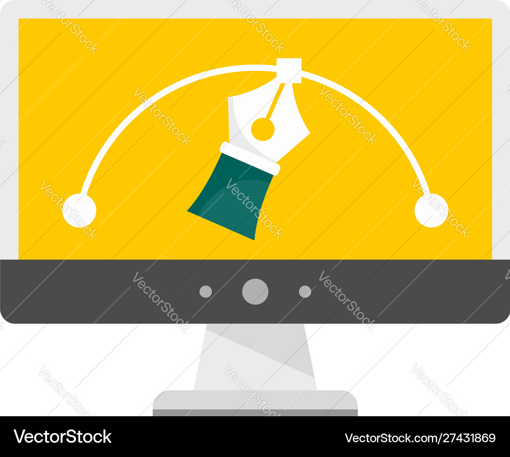 Architect draw computer icon flat style Architect draw computer icon flat style Vector Image