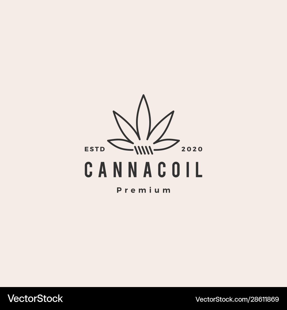 Cannacoil Cannabisspule Logo Hipster Jahrgang Cannacoil Cannabisspule Logo Hipster Jahrgang vektorbild