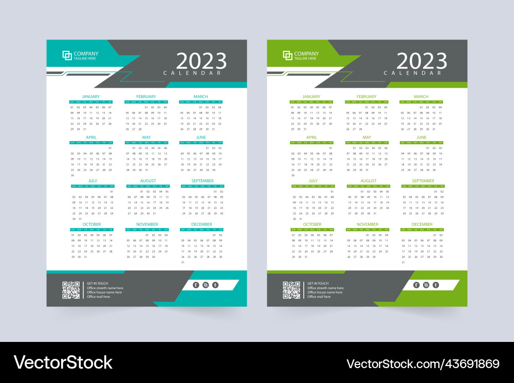 Company annual calendar for 2023 new year office Company annual calendar for 2023 new year office vector image