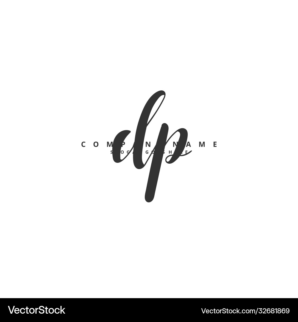 D p dp initial handwriting and signature logo Vector Image