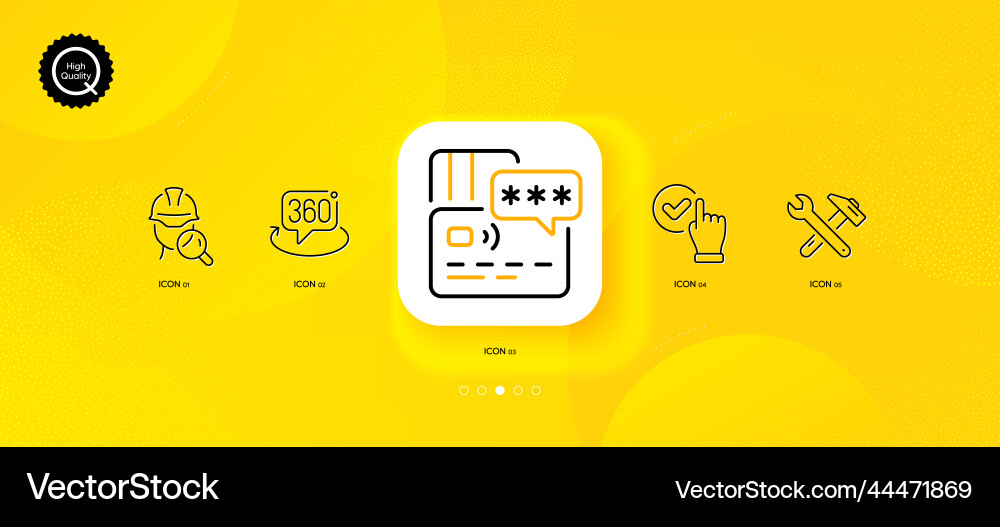 Inspect card and spanner tool minimal line icons Inspect card and spanner tool minimal line icons vector image
