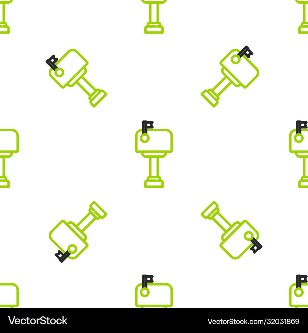 Line mail box icon isolated seamless pattern Line mail box icon isolated seamless pattern vector image