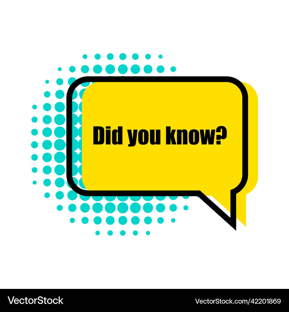 Message did you know creative design Message did you know creative design vector image