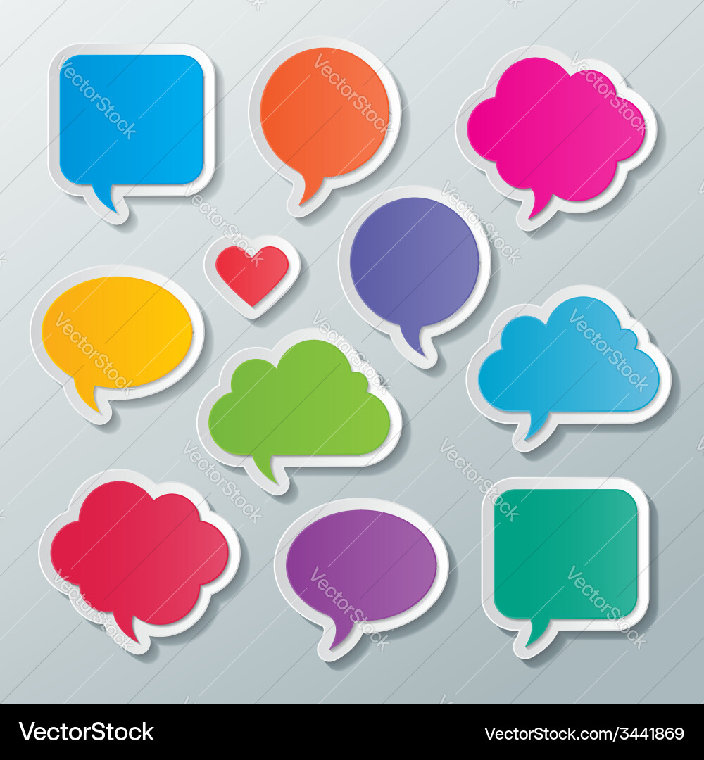 Paper speech bubbles Royalty Free Vector Image