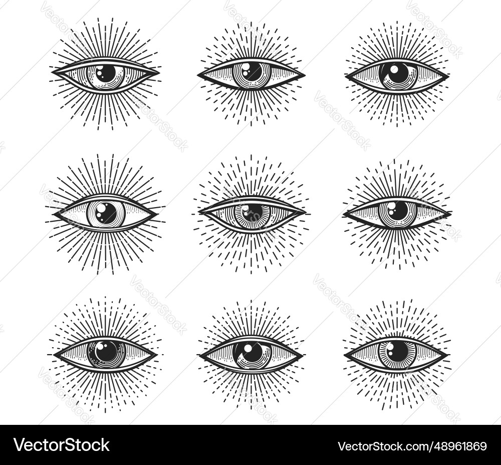 Providence illuminati eye tattoo occult symbol vector image