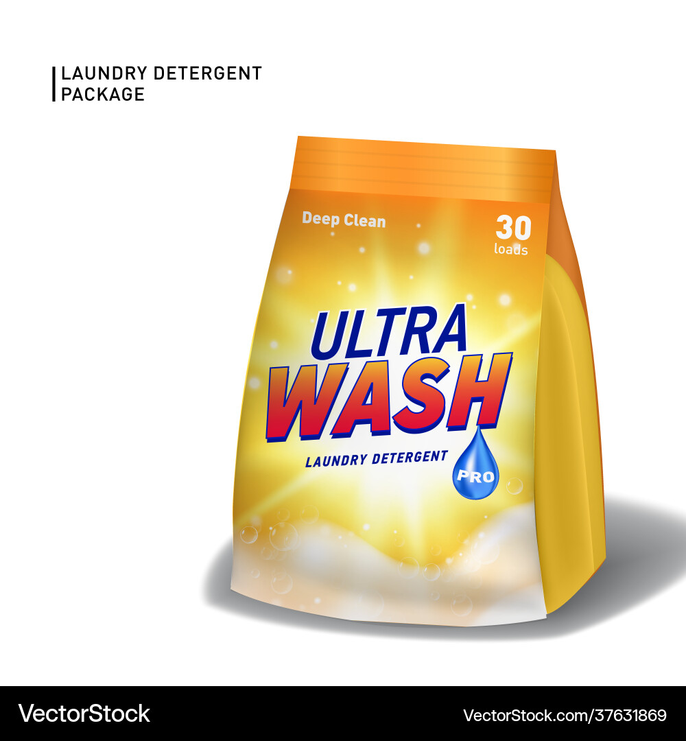 Realistic soft container for detergent Realistic soft container for detergent Vector Image