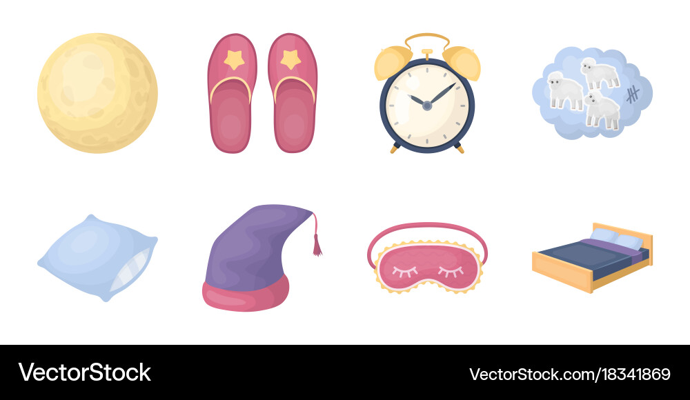 Rest and sleep icons in set collection for design Vector Image