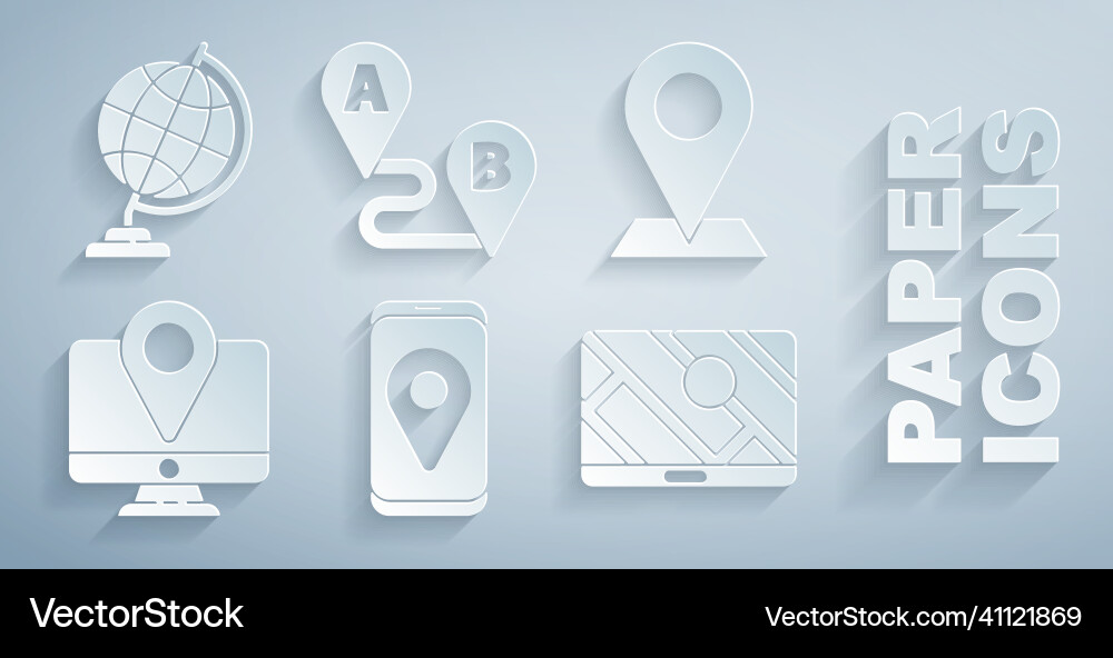 Set city map navigation location monitor Set city map navigation location monitor vector image