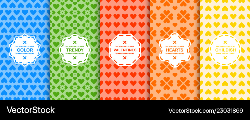 Set colorful seamless patterns Vector Image