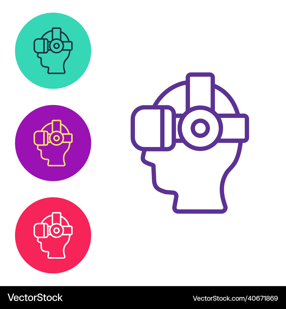 Set line virtual reality glasses icon isolated Set line virtual reality glasses icon isolated vector image